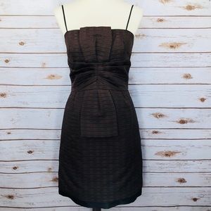 Max & Cleo Brown/Black Adjustable Strap Midi Dress